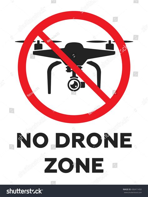 No Fly Drones Sign No Fly Stock Vector Royalty Free