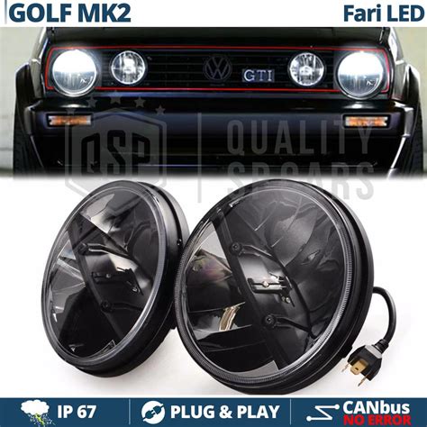 2 Phares LED 7 Pouces Pour VOLKSWAGEN GOLF MK2 6500K Blanc Pur Feux