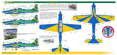 Decalque A 29 Super Tucano Esquadrilha da Fumaça 1 48 FCM 48 062 BLIMPS