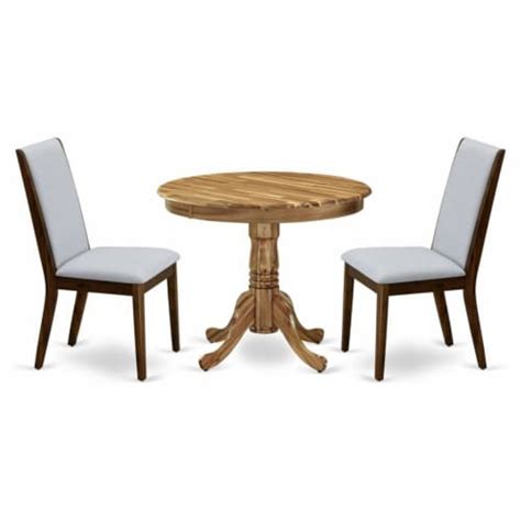 East West Furniture Antique 3 Piece Wood Dining Table And Chair Set In