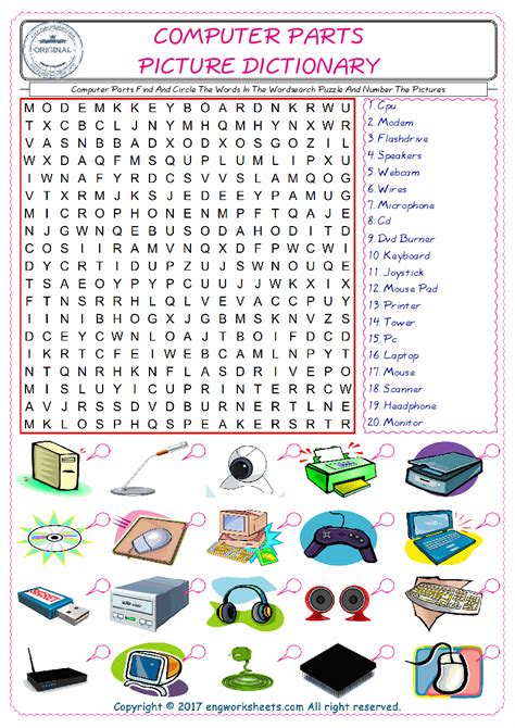 Parts Of A Computer Word Search Letter Words Unleashed