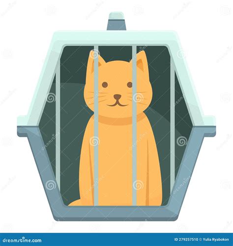 Cat Carrier Icon Cartoon Vector. Pet Cage Stock Vector - Illustration ...