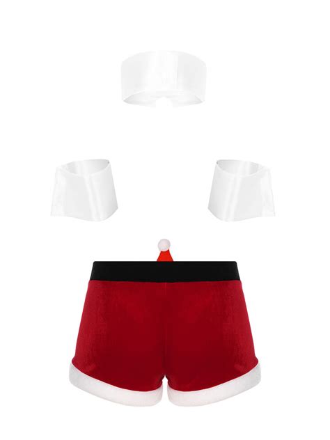 Mens Lingerie Set Theme Party Outfits Xmas Christmas Costume Santa Underwear Ebay