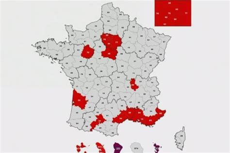 Coronavirus en direct liste et carte des 21 départements rouges