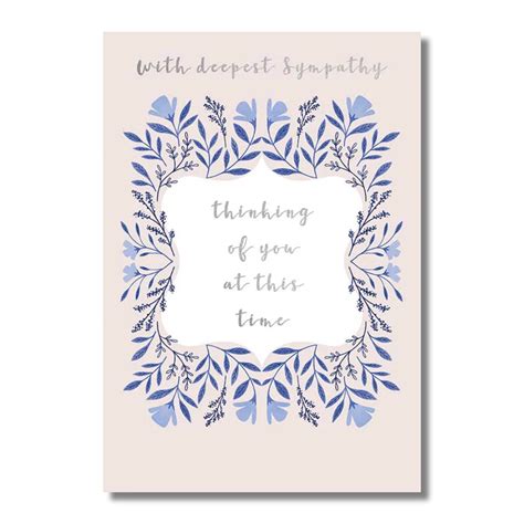 Sympathy Card — With Deepest Sympathy Blue Flowers The Symphony Store