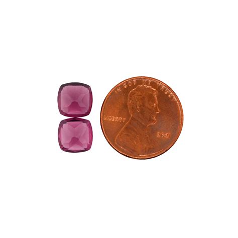 Raspberry Garnet Cushion Mm Matching Pair Approximately Carat