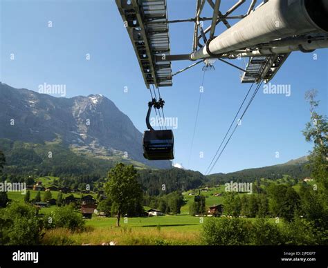 Eiger Express cable car, Grindelwald terminal, Bernese Oberland ...