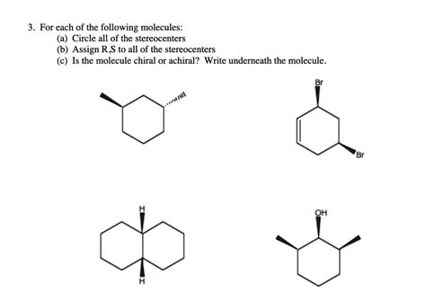 Solved For Each Of The Following Molecules Circle All Of The