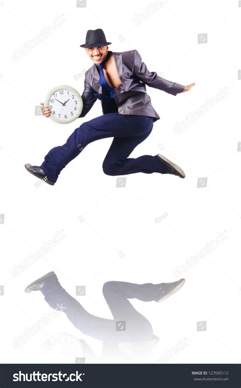 Muscular Half Naked Businessman Jumping On Stock Photo Shutterstock