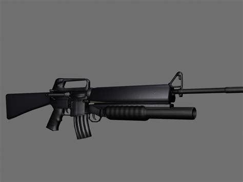 3d Obj M16a2 Grenade Launcher