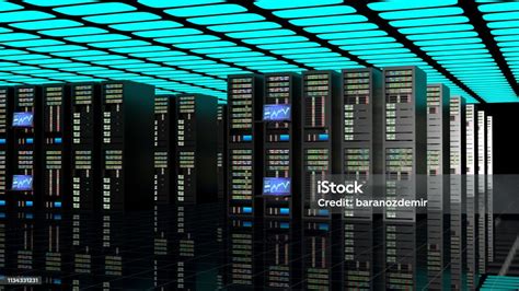 Modern Server Room Interior In Datacenter Stock Photo Download Image