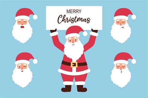 Christmas Santa Claus Funny Cartoon Vector Images Over