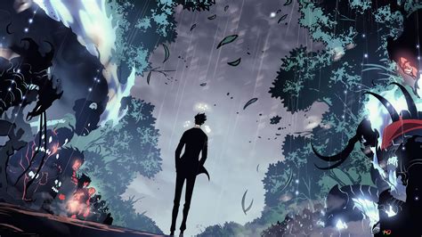 Solo Leveling Sung Jin Woo And Shadow Army 4k Wallpaper Download