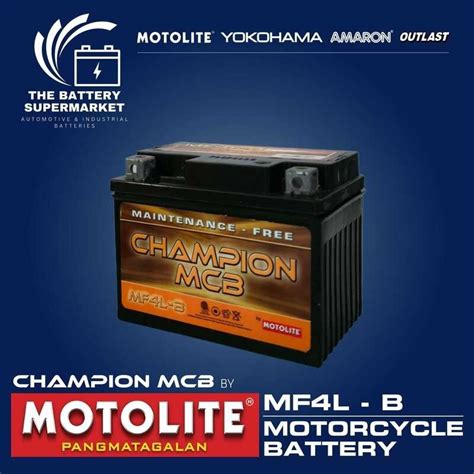 Champion By Motolite Maintenance Free Motorcycle Battery Mf4l B