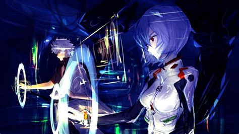 Long Hair Anime Girls Ayanami Rei Anime Red Eyes Neon Genesis