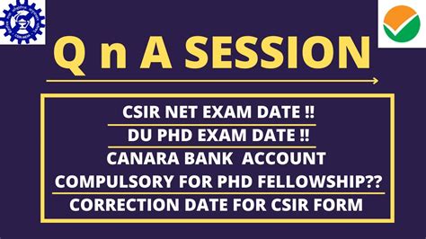 Q N A Session Csir Net Expected Exam Date Du Phd Exam Date