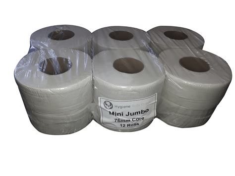 Mini Jumbo Toilet Rolls 2ply 12 Rolls Value Range Hygiene Rolls