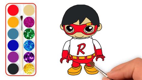 Learn Colors Coloring Tag With Ryan Red Titan Character Youtube