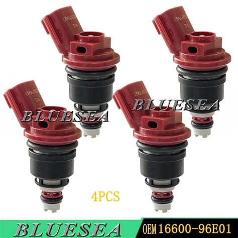 4PCS 16600 96E01 Fuel Injectors For 1991 1999 Nissan Infiniti 2 0L 2