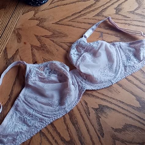 Wacoal Nude Floral Lace Bra Mesh Sexy Like New Linger Gem