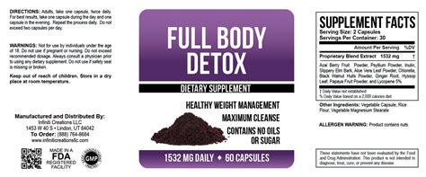 Full Body Detox 60ct Infiniti Creations Llc