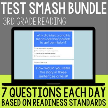 3rd Grade Reading Test Prep Bundle Digital Print TpT