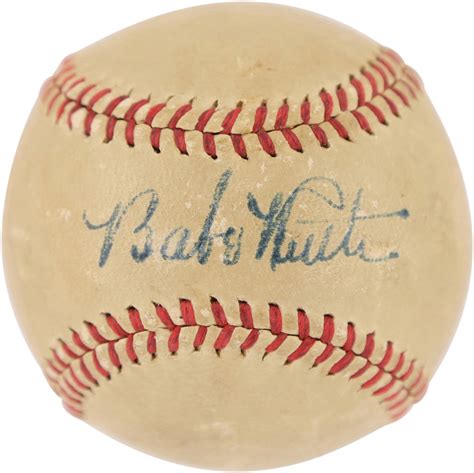 1946 47 Babe Ruth Single Signed Baseball PSA NM 7 Signature
