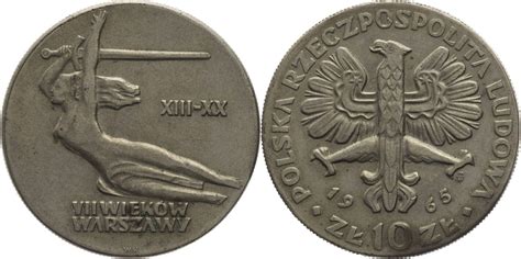 Polen Volksrepublik 10 Zloty 1965 MW 700 Jahre Warschau Nike Ss Vz