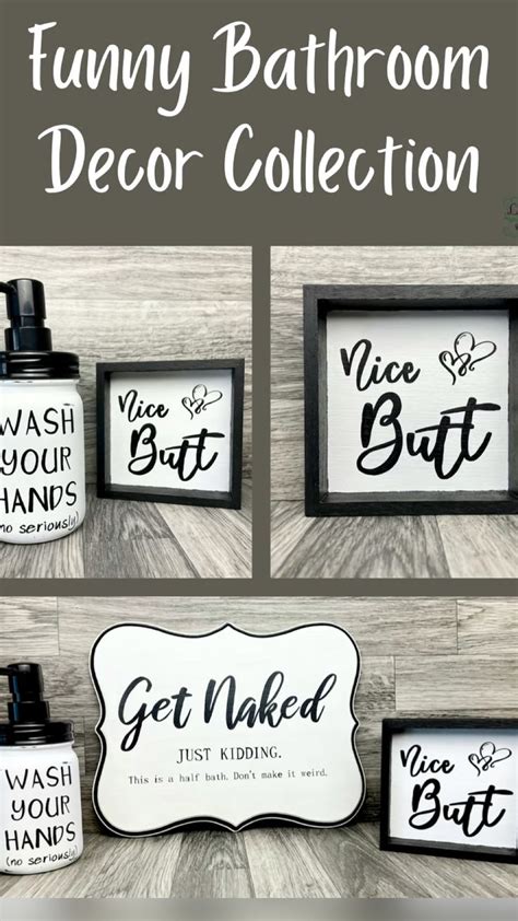 Funny Farmhouse Bathroom Decor With Get Naked Sign