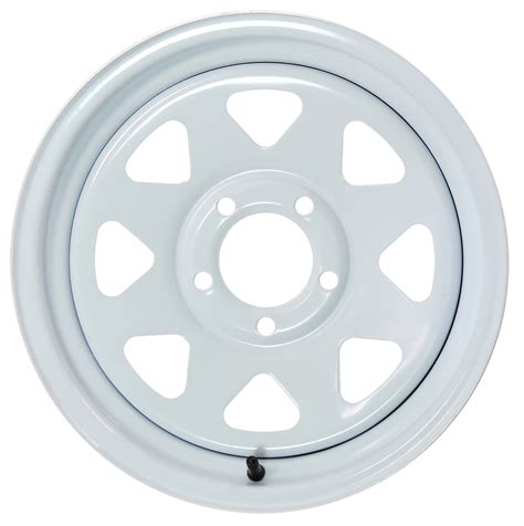 Trailer Rim Wheel 14 In 14x6 5 Lug Hole Bolt Steel Highway Wheel White