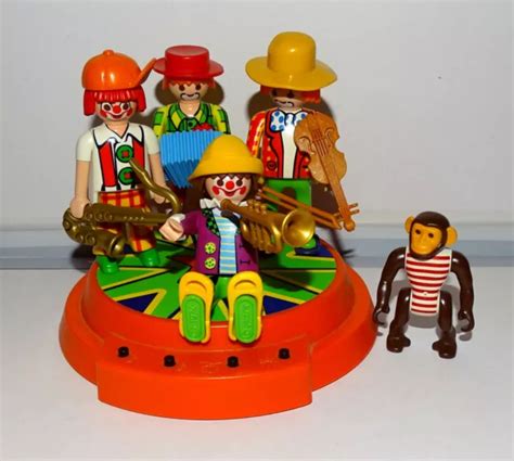 Playmobil Theme Du Cirque Les Clowns Musiciens Singe Podium