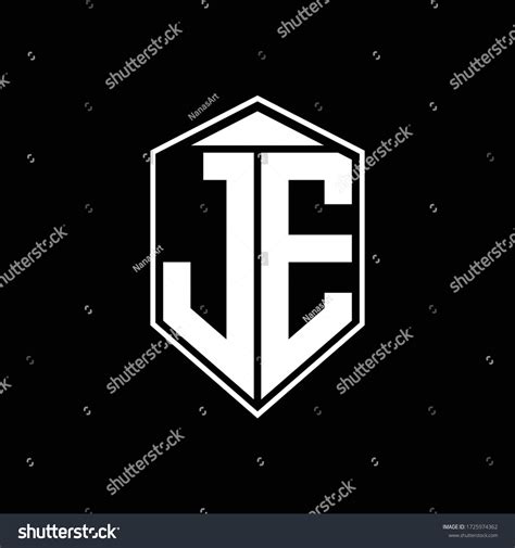 Je Logo Monogram Emblem Shape Combination Stock Vector Royalty Free