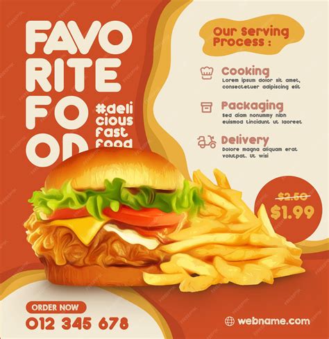 Premium Vector | Food burger with fries fast food restaurant menu