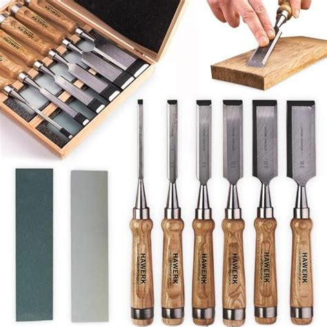 HAWERK Wood Chisel Sets Wood Carving Chisels With Premium Wooden Case