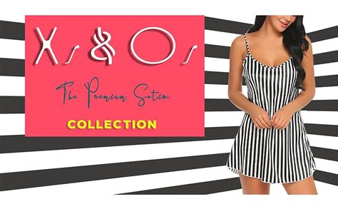 Buy Xs And Os Women Striped Satin Babydoll Nightwear Lingerie Sleep Mid Thigh Length Dress With