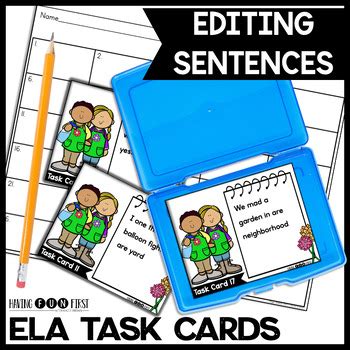 Editing Revising Sentences Grammar Task Cards Centers Morning Work