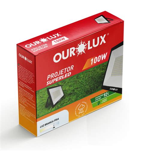 Superled Projetor Slim W Preto K Ourolux