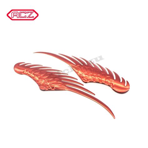 Jk Acz D Dimensional Alloy Metal Red Golden Color Car Stickers Angel