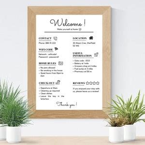 Airbnb Welcome Sign Affiche Airbnb Printable A Imprimer Etsy