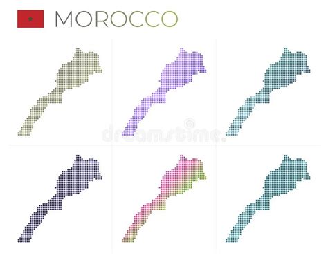 Morocco Dotted Map Set Stock Vector Illustration Of Element