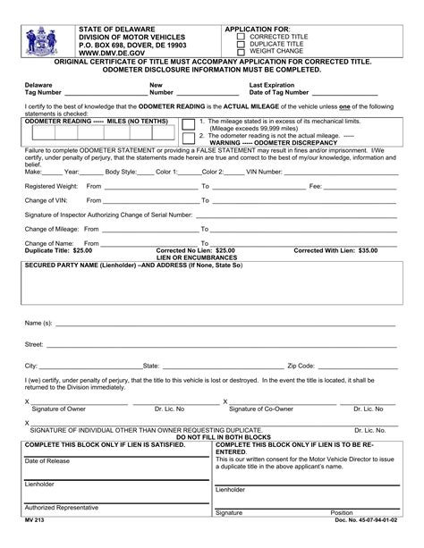 Form Mv 213 ≡ Fill Out Printable Pdf Forms Online