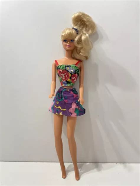 Mattel Barbie Doll Vintage Blonde Hair Summer Skirt And Strap Top Colourful Picclick Uk