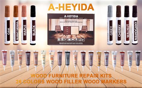 Wood Furniture Repair Kit - Set of 39 - Hardwood Floor Repair Kit Wood Filler Furniture Repair ...