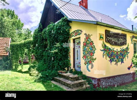 A Rustic Building With Beautiful Floral Paintings Stock Photo Alamy