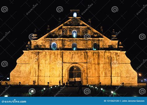 paoay church  night philippines stock photo image  saint