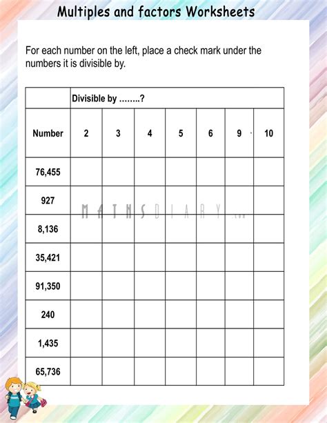 Divisibility Rules Worksheet Grade 5 Answer Key Printable - Infoupdate.org