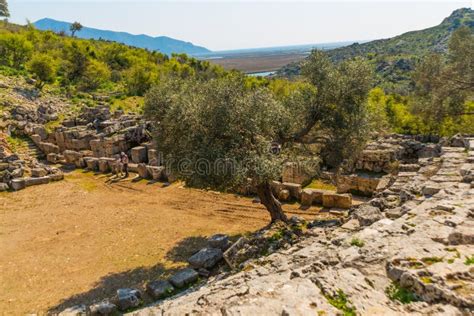 Kaunos Dalyan Turkey View Of The Ruins Of The Theatre In The Ancient