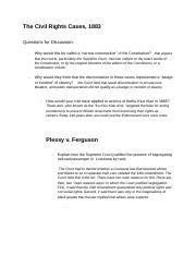 The Civil Rights Cases 1883.odt - The Civil Rights Cases 1883 Questions ...