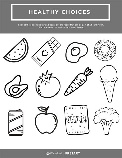 Healthy Choices Worksheet