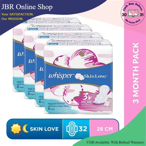 Whisper Skin Love Ultra Slim Long 28cm 32 Sanitary Pads Lazada Ph